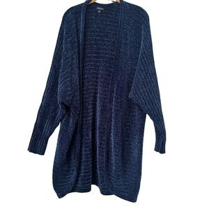 Torrid size 1 Navy Blue Soft Luxe Chenille Knit Cardigan Sweater Duster 1X